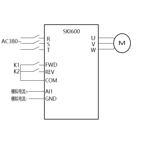 SK600三科變頻器外部端子啟停電流信號調(diào)速視頻指導(dǎo)